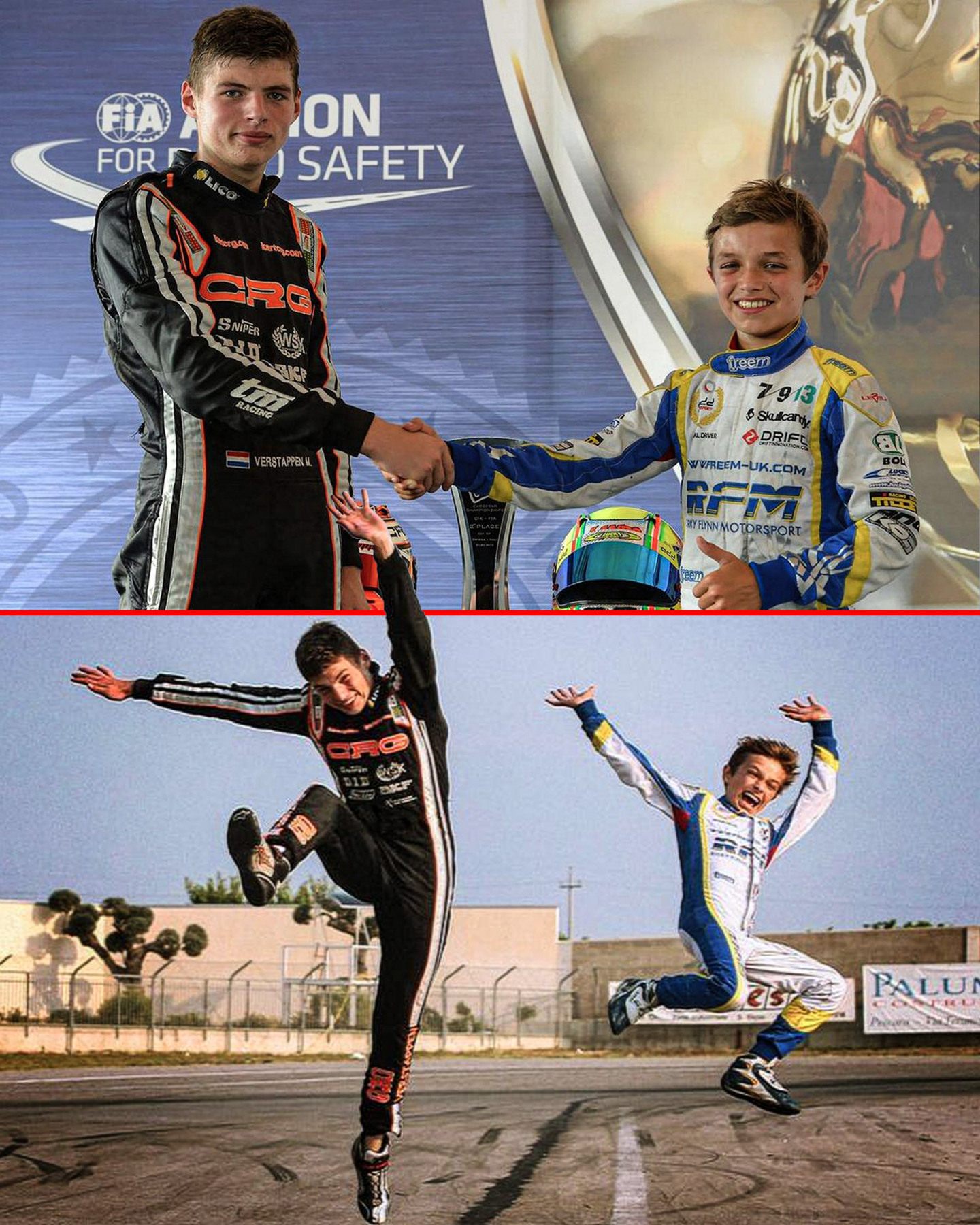 Ландо Норрис и Макс Ферстаппен в годы выступлений в картинге &copy; Британский Autosport