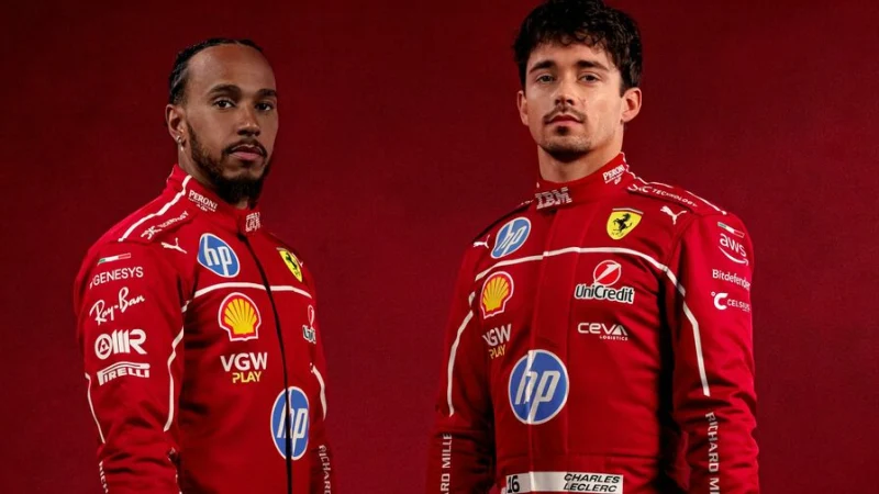 &laquo;Эра 1644&raquo;. Первая совместная фотосессия Леклера и Хэмилтона в Ferrari