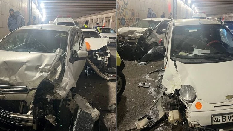 В Ташкенте в тоннеле произошло ДТП с участием 5 автомобилей: есть пострадавшие &mdash; видео