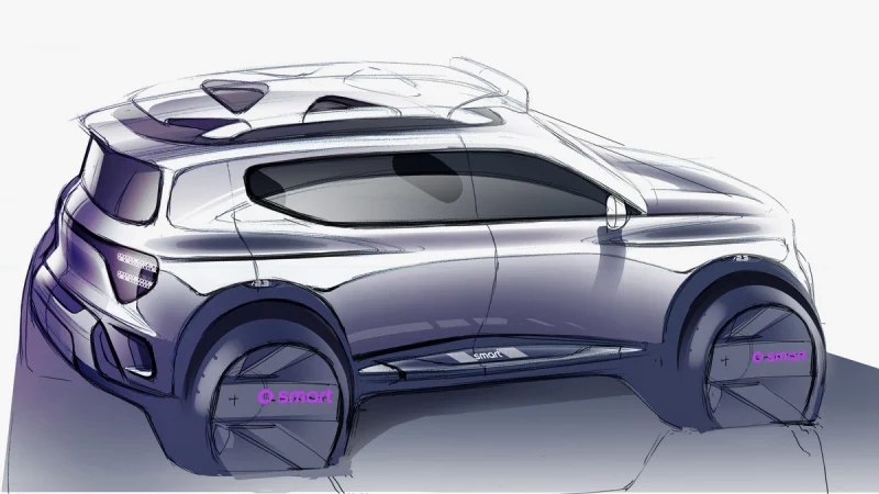 Конкурент BMW iX1: smart #5 показался на официальных эскизах