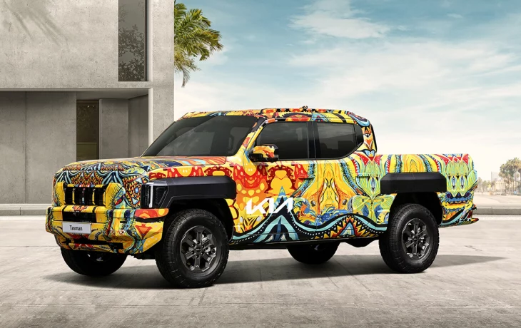 Пикап Kia Tasman показался на первых официальных фото и видео