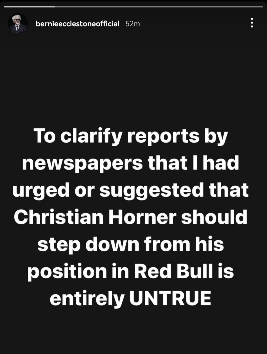 Комменатрий Берни Экклстоуна &copy; Соцсети