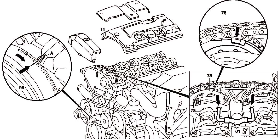 Метки для установки распредов относительно КВ (111)